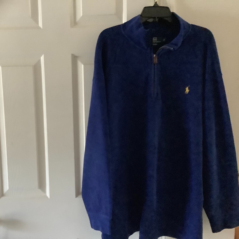 Blue Polo Sweater quarter zipper long sleeve